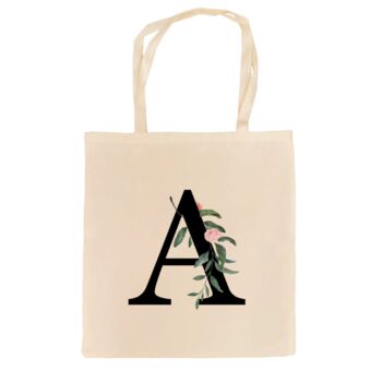 Monogrammed Floral Initial Tote Bag, 5 of 7