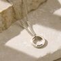Personalised Men's Mini Quote Circle Necklace, thumbnail 1 of 8