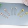 Safety Pin Pull Through Drop Earrings In Sterling Silver, thumbnail 1 of 12