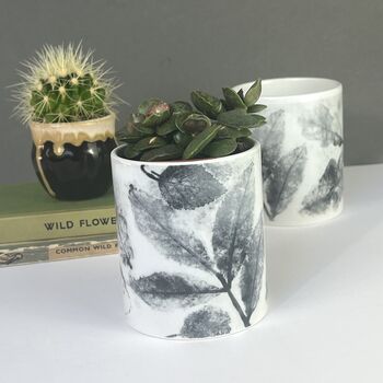 Personalised Leaf Print Ceramic Pot, 3 of 11