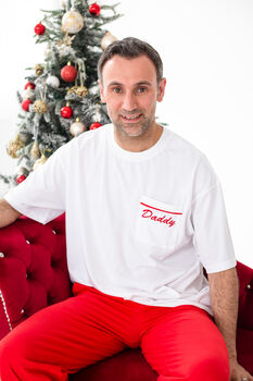 Family Christmas Red Personalised Pyjamas, 6 of 9