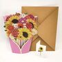 Pop Up 3D Card Large Summer Sunflower Bouquet, thumbnail 2 of 2