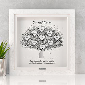 3D Personalised Grandchildren Family Tree Print In Six Colours, 7 of 12