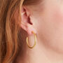 Gold Textured Hoops, Meduim Sized 18 K Gold Vermeil, thumbnail 5 of 9