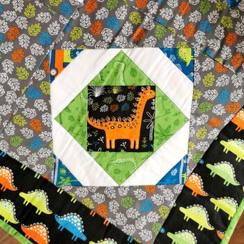 Handmade Dinosaur Blanket Quilt, Tummy Time Mat, 6 of 8