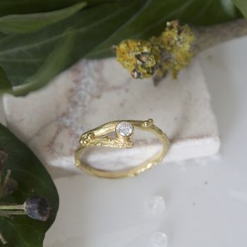 Diamond Organic Twig Engagement Ring, 4 of 5