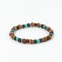 Natural Wood And Turquoise Stone Men's Bracelet, thumbnail 3 of 4