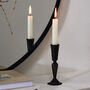 Fluted Black Iron Candlestick, thumbnail 1 of 4