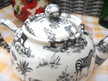 Two Cup Teapot In Black Safari Design, 8 of 9