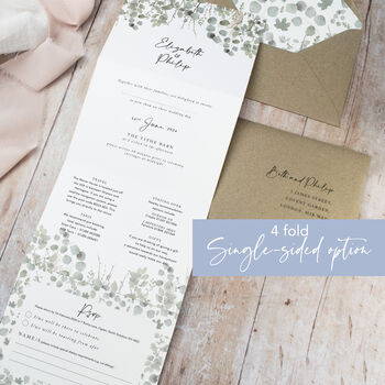 Willow Windsor Concertina Wedding Invitations With Integrated RSVP, 2 of 5