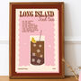 Retro Long Island Iced Tea Cocktail Print, thumbnail 1 of 4