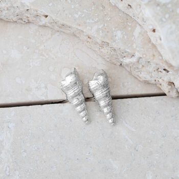 Sterling Auger Shell Earring Studs, 2 of 7