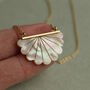 Art Deco Mother Of Pearl Scallop Necklace, thumbnail 2 of 5