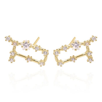 Valini Zodiac Constellation Earrings 18 K Gold Plated, 7 of 10