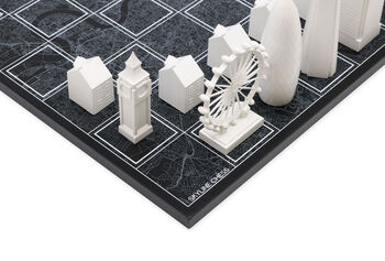 Skyline Chess Set With Black London Map Board, 5 of 6