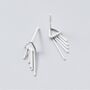 Sterling Silver Triangle Dangle Stud Earrings, thumbnail 4 of 4