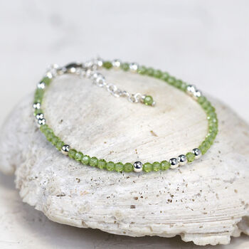 Skinny Peridot Bracelet Gold Or Silver, 8 of 12