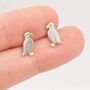 Sterling Silver Puffin Bird Stud Earrings, thumbnail 3 of 8