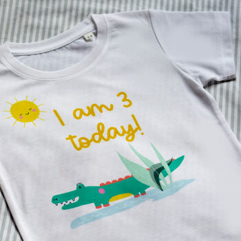Personalised 'I Am' Crocodile Birthday T Shirt, 5 of 8