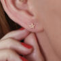 Rose Gold Vermeil Hammered Star Stud Earrings, thumbnail 2 of 6