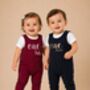 Personalised 1st And 2nd Birthday Embroidered Baby Dungarees Any Word, thumbnail 5 of 8