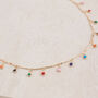 Rainbow Multicoloured Stone Drop Necklace, thumbnail 2 of 3