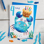 Age Four Cheeky Crab Birthday Card, thumbnail 1 of 2