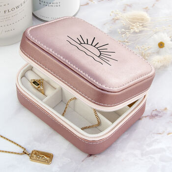 Customisable Metallic Pink Sunset Jewellery Case, 2 of 9