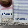 Personalised Quality Beach Towel, Carrier Strap, thumbnail 1 of 9