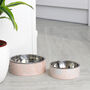 Pink And Grey Marble Jesmonite Pet Bowl, thumbnail 3 of 5