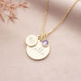 Esme Birthday Disc And Birthstone Personalised Name Necklace, thumbnail 6 of 12
