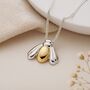 Personalised Sterling Silver And Gold Bee Necklace, thumbnail 1 of 10