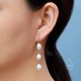 Baroque Pearl Trio Drop Hook Earrings Sterling Silver, thumbnail 5 of 10