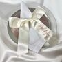 Personalised Embroidered Satin Ribbon Bow Place Cards, thumbnail 2 of 6
