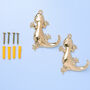 G Decor Set Of Two Solid Brass Lizard Wall Coat Hooks, thumbnail 2 of 5