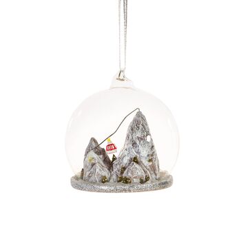 Personalised Ski Scene Dome Bauble, 3 of 5