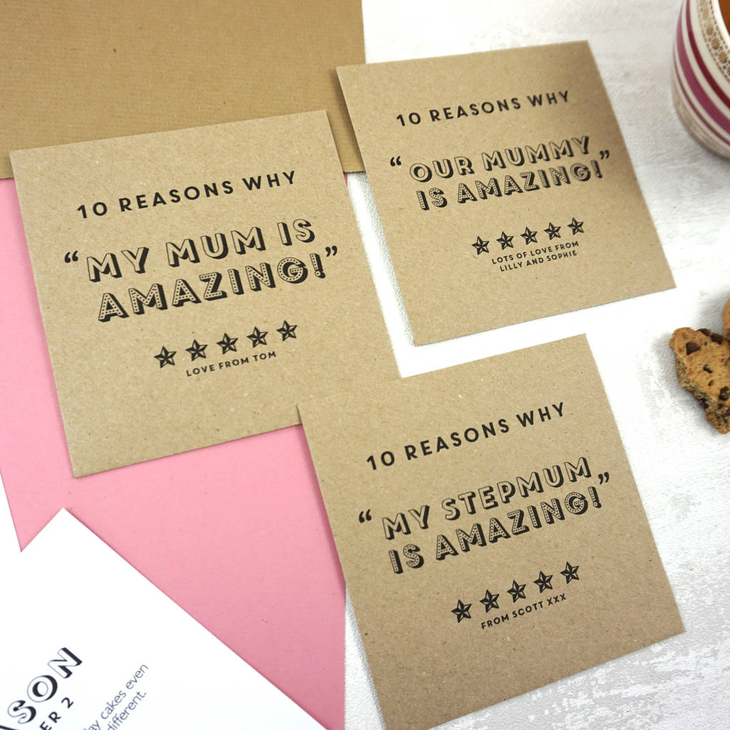 Personalised Reasons Why My Mum / Dad Is Amazing Cards By The Stationer