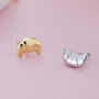 Sterling Silver Croissant Bread Stud Earrings, thumbnail 6 of 12