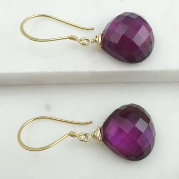 Pink Topaz Earrings With Black Lip Oyster, 3 of 4