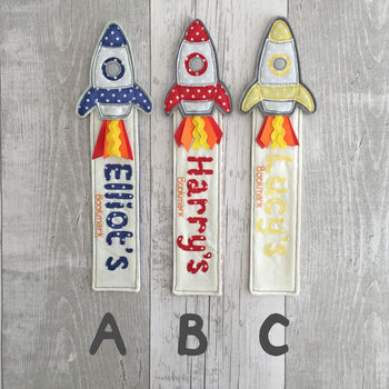 Personalised Children's Rocket Ship Bookmark, 2 of 10
