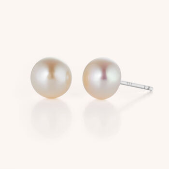 Large Pearl Button Stud Earrings, 2 of 7