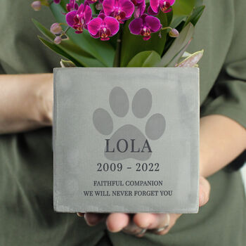 Personalised Memorial Concrete Pot For Pets, 2 of 3