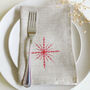 Embroidered Snowflake Linen Napkins, thumbnail 2 of 3