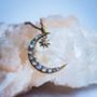 Crescent Moon And Star Pendant In Moonstone And Diamond, thumbnail 6 of 9