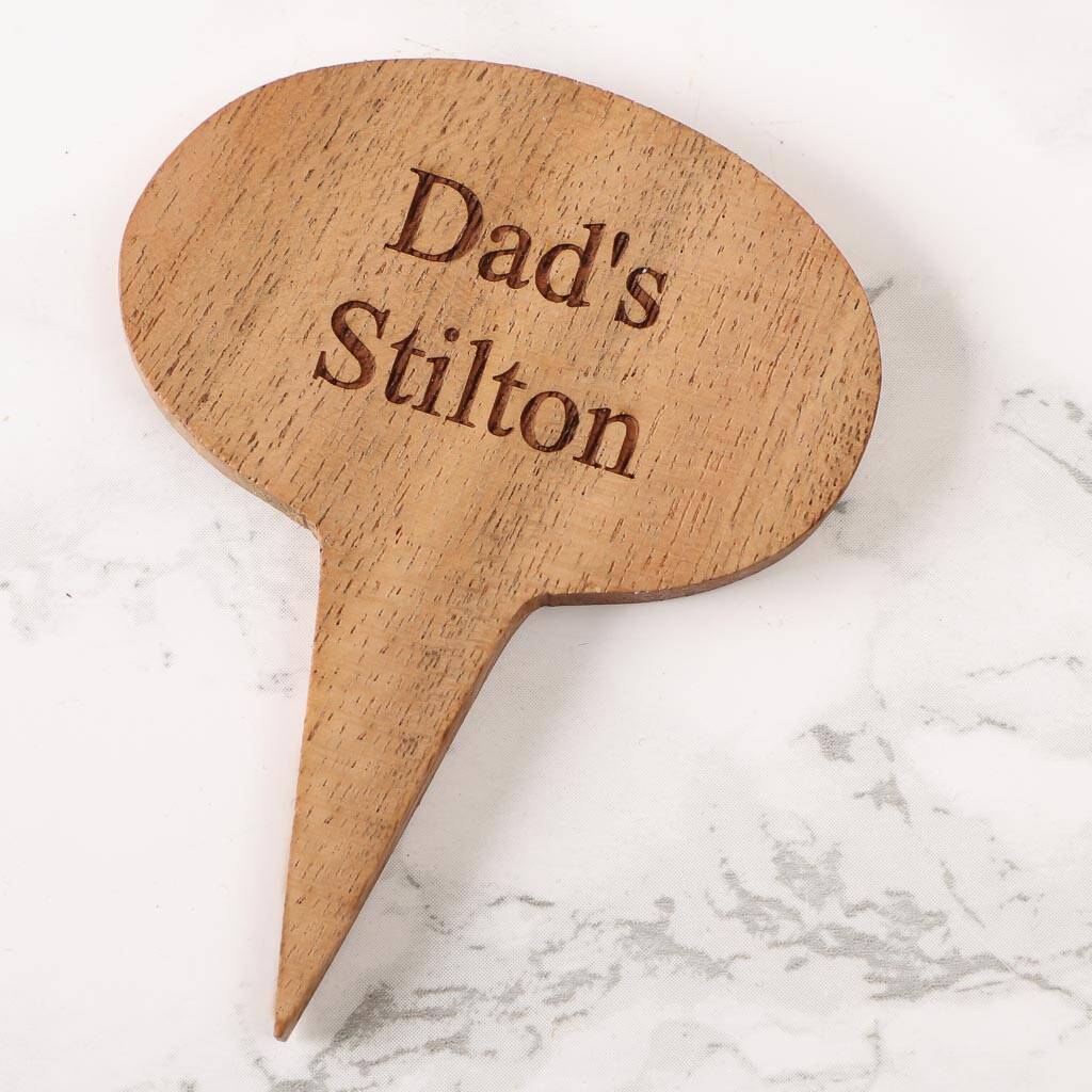 Four Personalised Cheese Markers Gift By Dibor