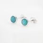 Sterling Silver Rose Cut Amazonite Stud Earrings, thumbnail 2 of 12