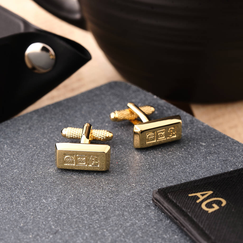 Image of Faux Gold Bar Cufflinks, Gold