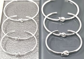 Sterling Silver Friendship Knot Bangle, 2 of 9