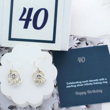 40th Birthday Infinity Birthstone Earrings, 2 of 4