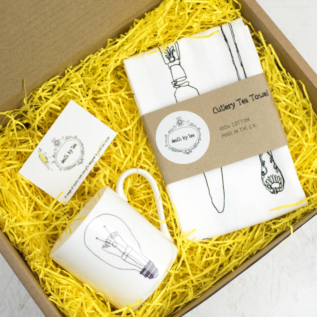 Mug And Tea Towel Gift Set By Death By Tea Notonthehighstreet